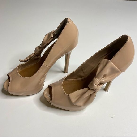 Steve Madden Nude Open Peep Toe Stiletto Shoes - Picture 2 of 16